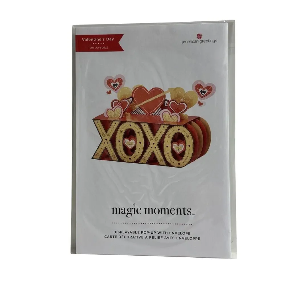 American Greetings Magic Moments Displayable Pop-Up Valentines Day Card Lot of 4